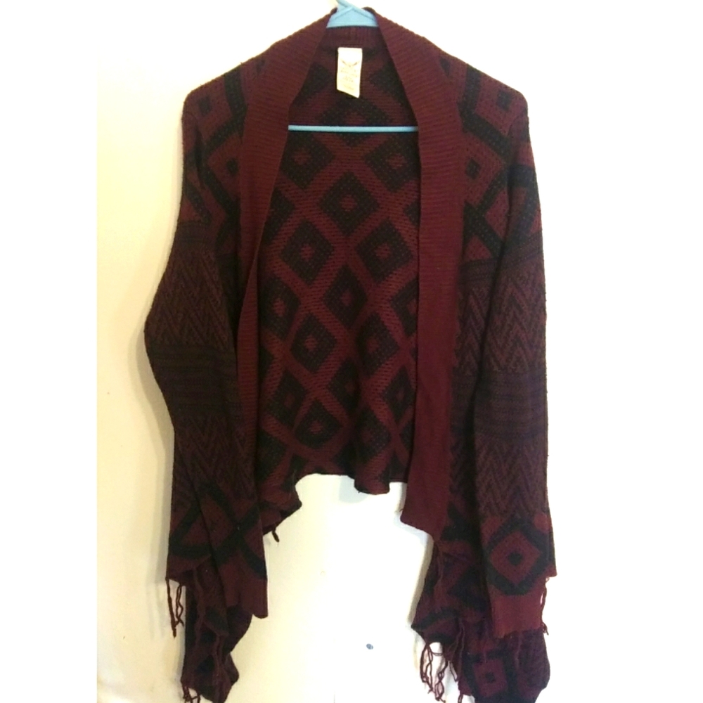 Black & Red Fall Cardigan